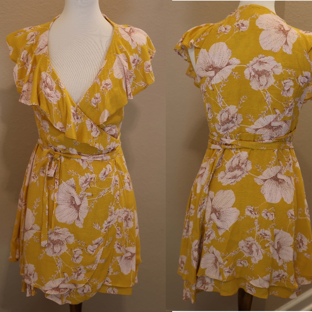 Free People Yellow Floral Sundress